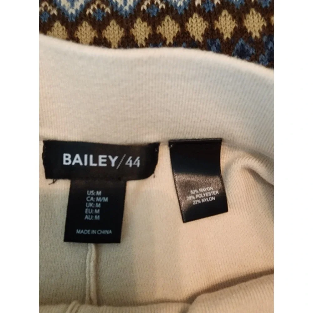 Bailey 44 Womens M Cream Knit Wide Leg Crop Pants Sweater Lounge Coastal Resort - Picture 5 of 8